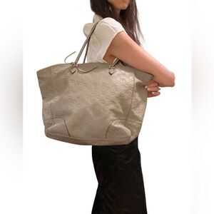 Gucci grey gg Guccissima Bree medium tote